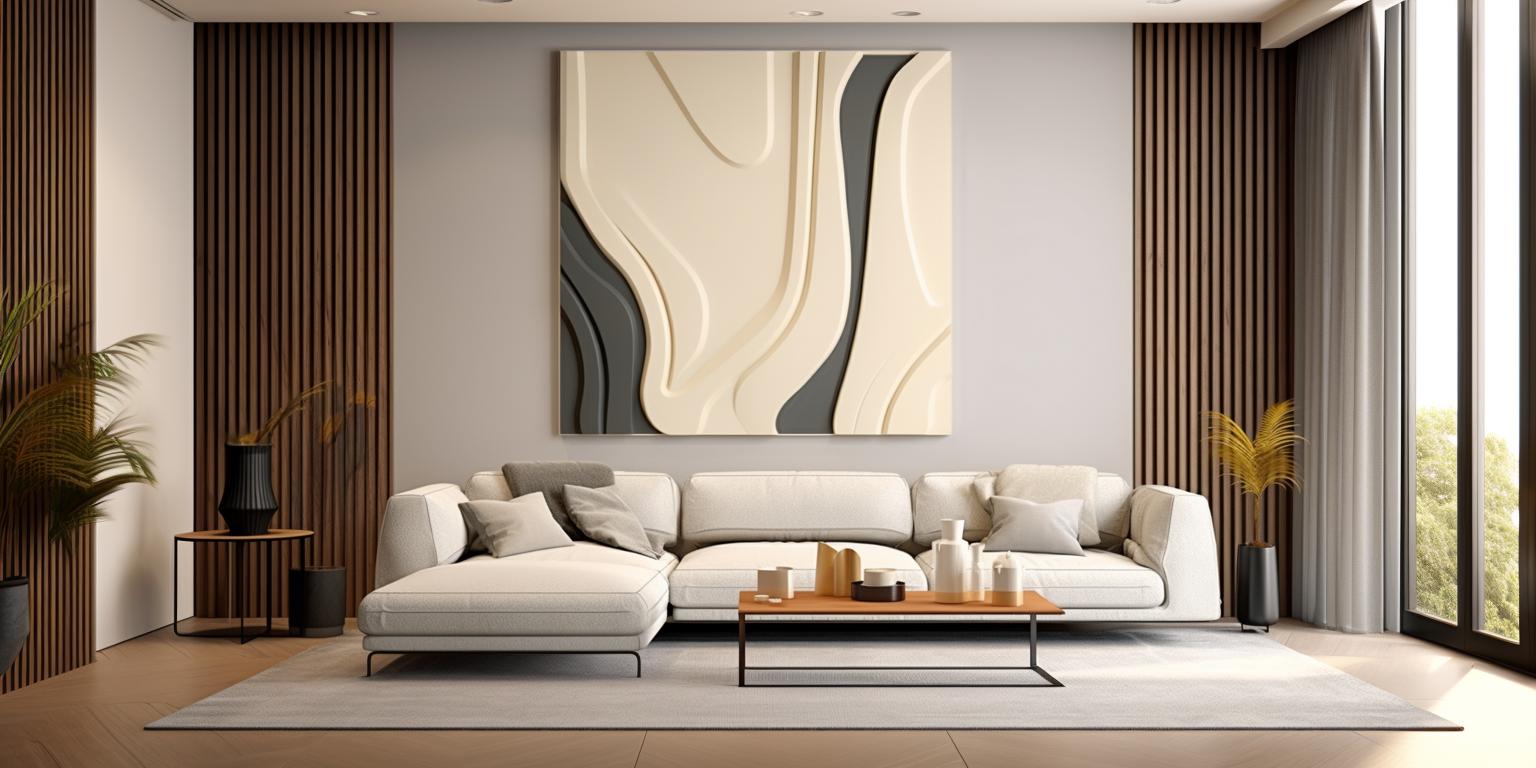 Warm neutral paint palette with taupe and beige in a minimalist space